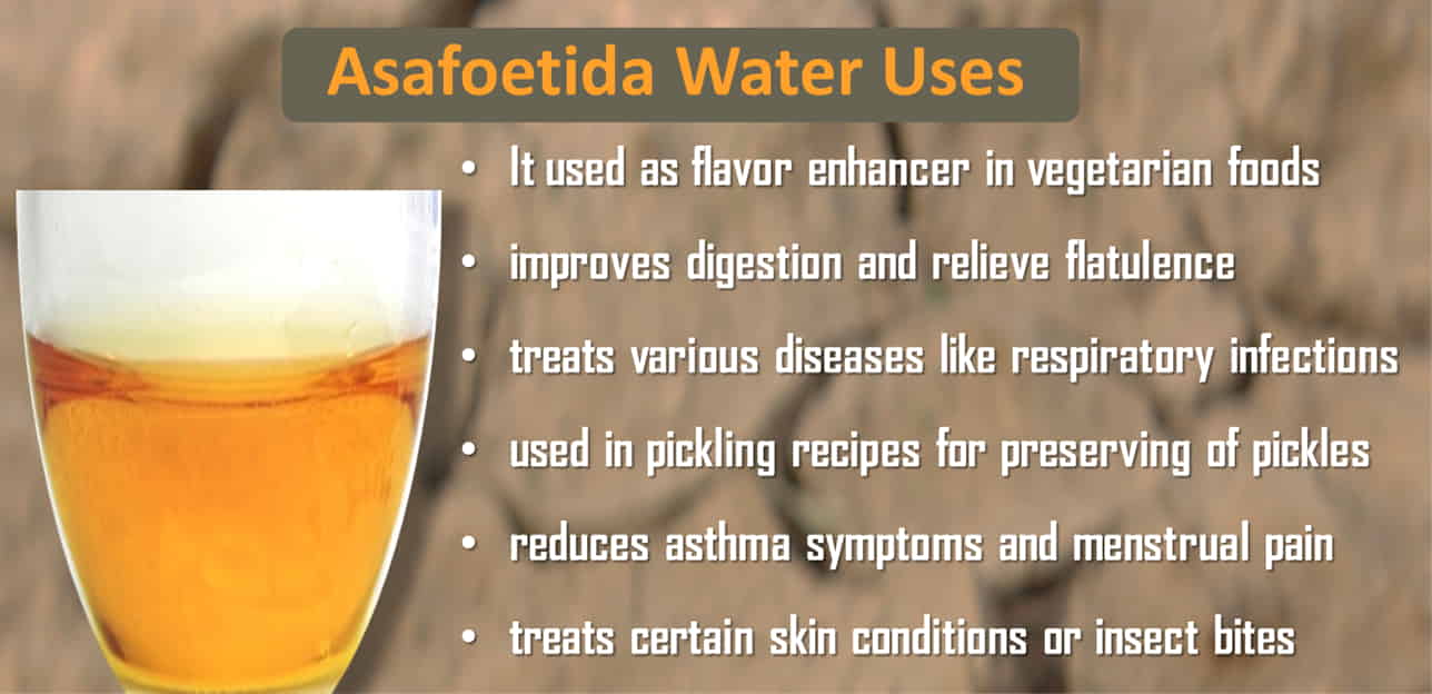 asafoetida water uses and benefits for good health