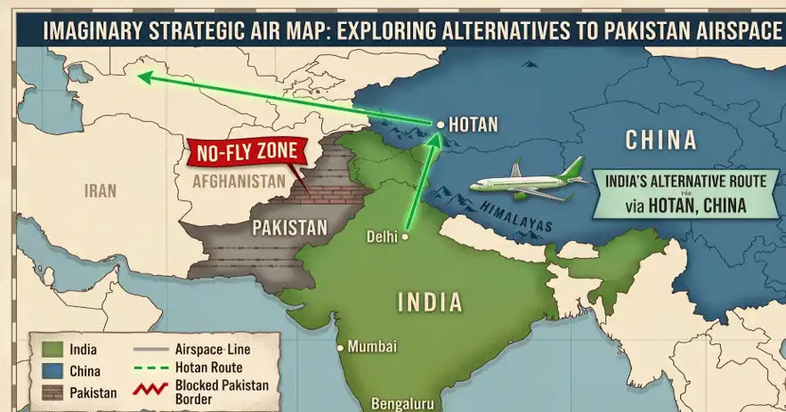 India Explores China’s Hotan Air Route as Alternative to Pakistan Airspace Ban
