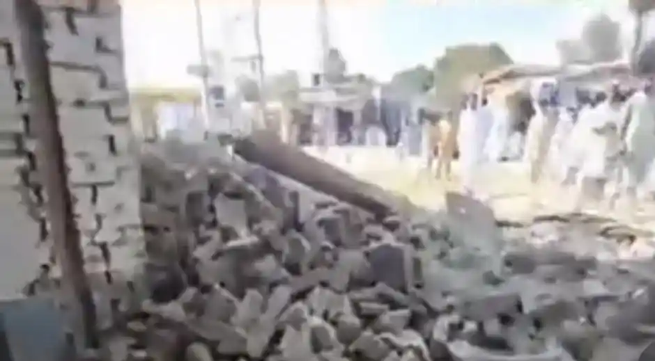 Rubble from a recent explosion.